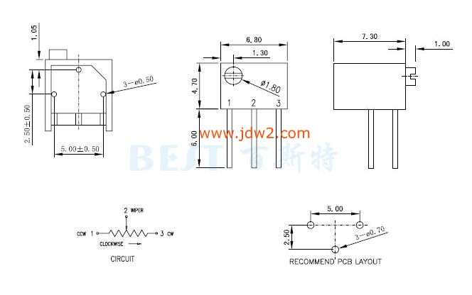 电位器JML3266P_参考图纸