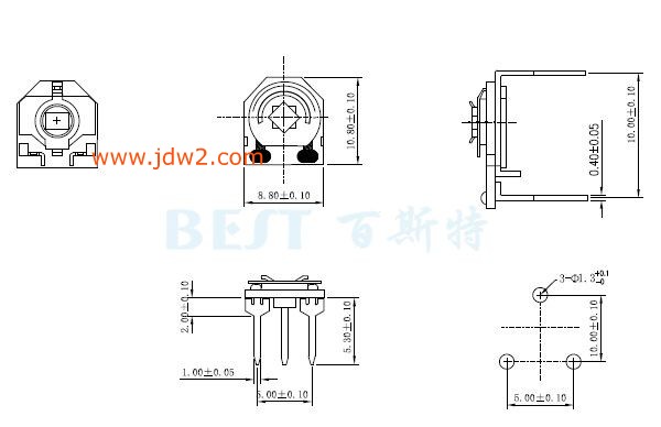 可调电阻器_RM085G-V5_参考图纸