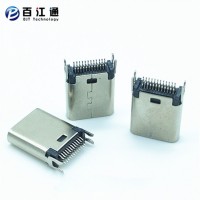 USB TYPE-C24P直插夹板10.5mm母座
